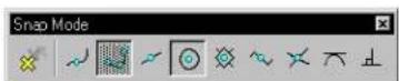 Bentley MicroStation V8 - To set the Snap Mode override via the Snap Mode button bar - 1