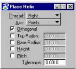 Bentley MicroStation V8 - Place Helix - 3