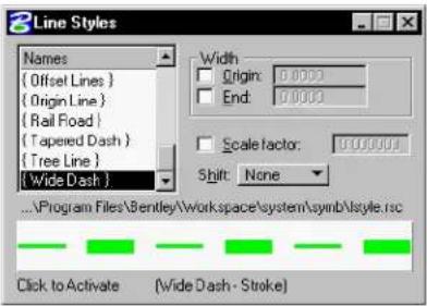 Bentley MicroStation V8 - Alternative method — To set the Active Line Style - 1
