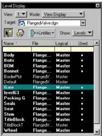 Bentley MicroStation V8 - To define a filter "on the fly" using the Level Display dialog box - 1