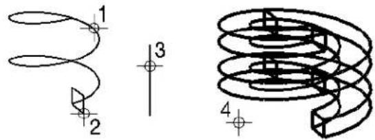 Bentley MicroStation V8 - To construct a helical-shaped B-spline surface - 1
