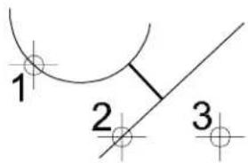 Bentley MicroStation V8 - To construct a minimum distance line - 1