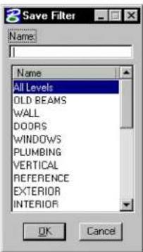 Bentley MicroStation V8 - To define a filter "on-the-fly" using the Level Manager dialog box - 2