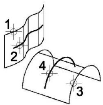 Bentley MicroStation V8 - To construct a blending surface between two B-spline surfaces along their rail curves - 1