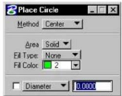 Bentley MicroStation V8 - Place Circle - 3