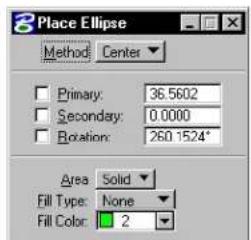 Bentley MicroStation V8 - Place Ellipse - 3
