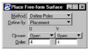 Bentley MicroStation V8 - Place Free-form Surface - 3
