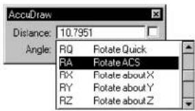 Bentley MicroStation V8 - AccuDraw's shortcut key-ins - 2