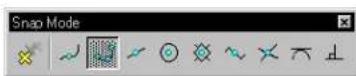 Bentley MicroStation V8 - To set the Snap Mode via the Snap Mode button bar - 1