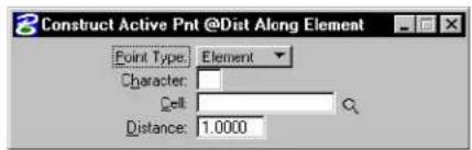 Bentley MicroStation V8 - Construct Active Point at Distance Along Element - 3
