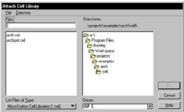 Bentley MicroStation V8 - To attach an existing cell library - 1