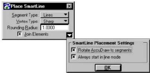Bentley MicroStation V8 - Key-in: PLACE SMARTLINE - 2