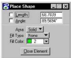 Bentley MicroStation V8 - Place Shape - 3