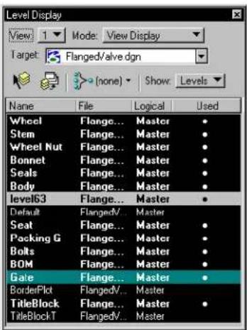 Bentley MicroStation V8 - To open the Level Display dialog box - 1