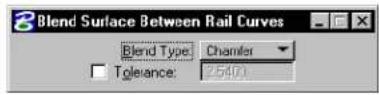 Bentley MicroStation V8 - Blend Surface Between Rail Curves - 3