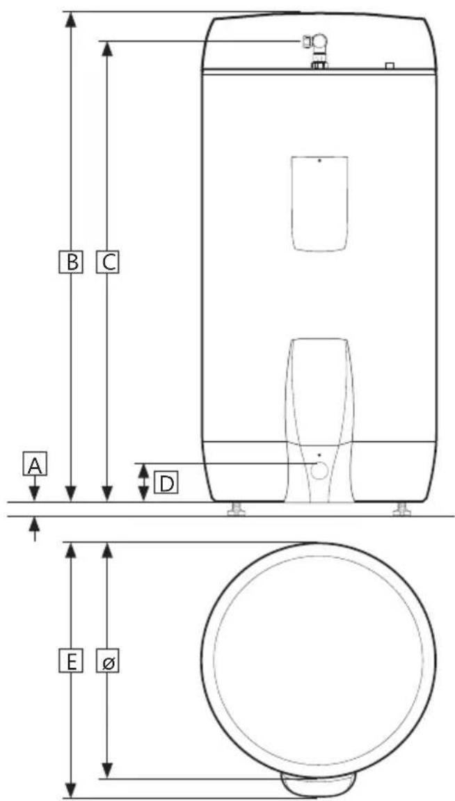 OSO Saga Xpress SX 300 l - Product dimensions - 2