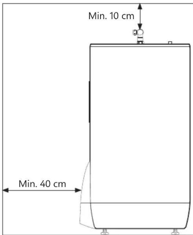 OSO Saga Xpress SX 300 l - Requirements for installation location and positioning - 2
