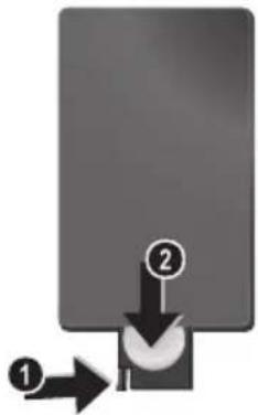 AGFA AF 5076MS - Introduceți sau schimbați bateria telecomenzii. - 1