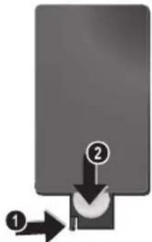 AGFA AF 5076MS - Colocar ou trocar a pilha no comando à distância - 1