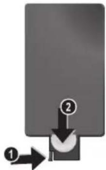 AGFA AF 5076MS - Vložení a výměna baterií v dálkovém ovladači - 1