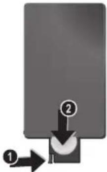 AGFA AF 5076MS - Uzaktan kumanda cihazının pilinin yerine takılması veya değiştirilmesi - 1