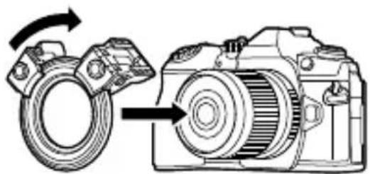 OLYMPUS STF8 - Fixez la bague d'objectif dotée des joints à l'objectif de l'appareil photo. - 1