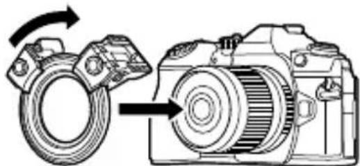 OLYMPUS STF8 - Prstenec objektivu s nasazenými nástavci připevněte k objektivu fotoaparátu. - 1