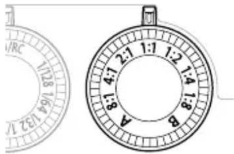OLYMPUS STF8 - Otáčením ovladače poměru blesku nastavte poměr světelné intenzity. - 1