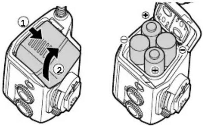 OLYMPUS STF8 - Paristojen asettaminen - 1