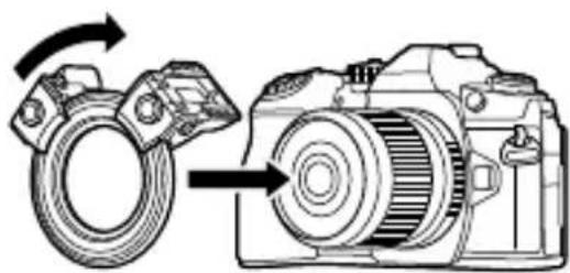 OLYMPUS STF8 - Założ na obiektyw aparatu pierścień do obiektywów z umocowanymi uchwytami. - 1
