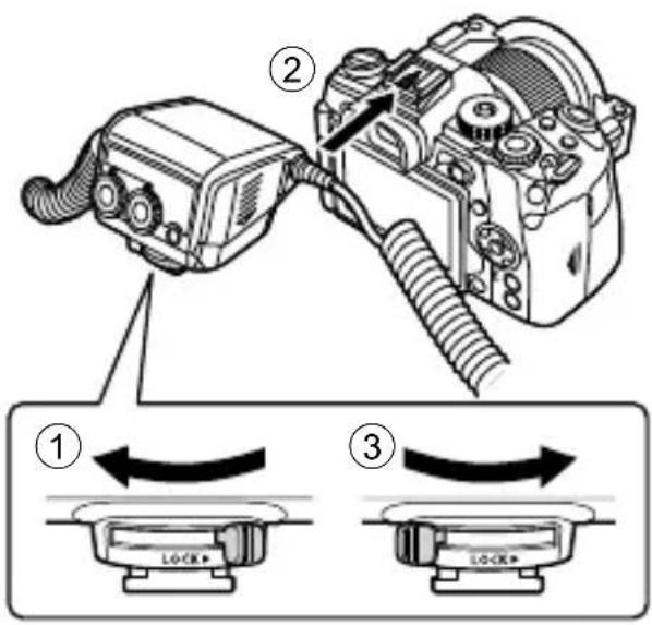OLYMPUS STF8 - Attach the lens ring fitted with the joints to the lens of the camera. - 2