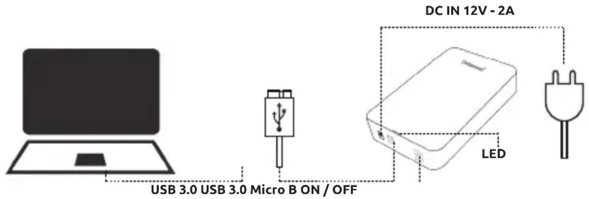 INTENSO 3.5 Memory Center - Connecting the hard drive - 1