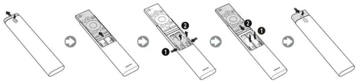 SAMSUNG QE85Q900RAT - Einsetzen der Batterien in die Samsung Smart Remote - 1