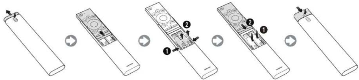 SAMSUNG QE85Q900RAT - Installere batterier i din Samsung Smart-fjernbetjening - 1