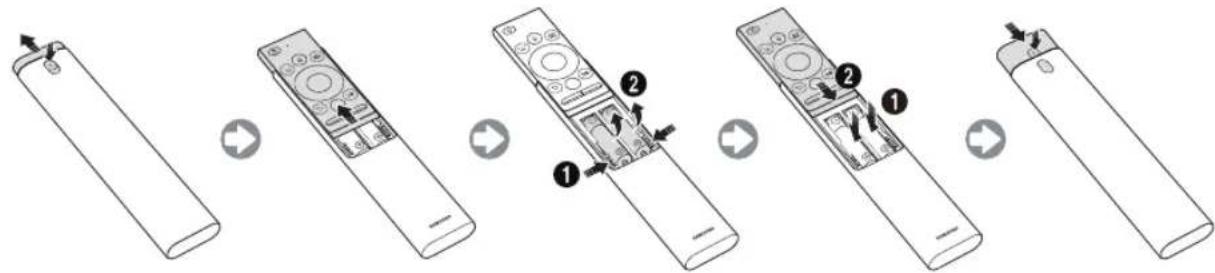 SAMSUNG QE85Q900RAT - Instalación de las pilas en el Samsung Smart Remote - 1