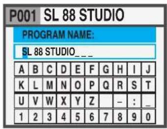 Studiologic SL88 Studio - PROGRAMM NAME - 1