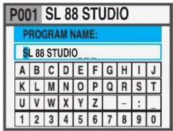 Studiologic SL88 Studio - PROGRAM NAME - 1