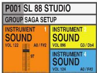 Studiologic SL88 Studio - Zonen (farblich gekennzeichnet) - 1