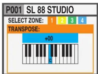 Studiologic SL88 Studio - MAIN TRANSPOSE (Transposition) - 1