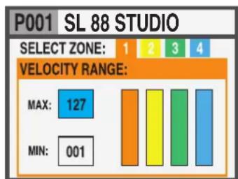 Studiologic SL88 Studio - Édition de zone - 2