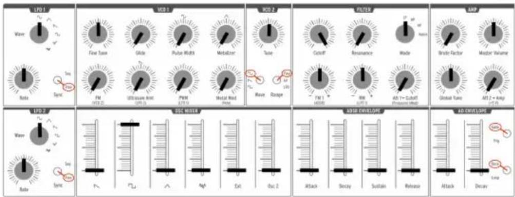 Arturia MiniBrute 2S - Créer votre premier son : le « patch de base » - 2