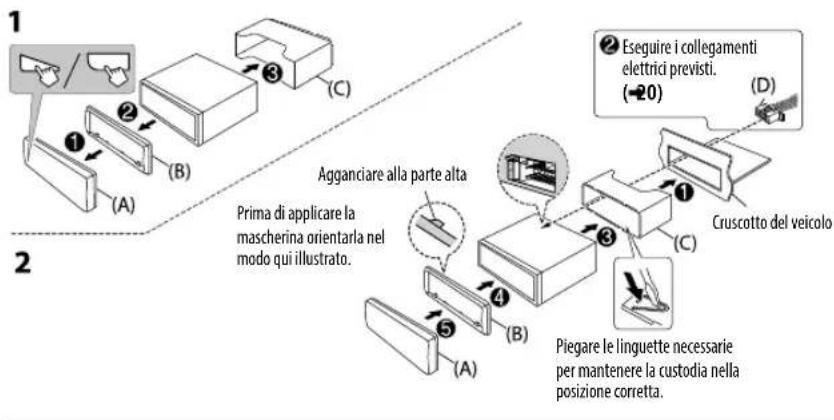 JVC KDR492 - Installazione dell'apparecchio (nel cruscotto) - 1