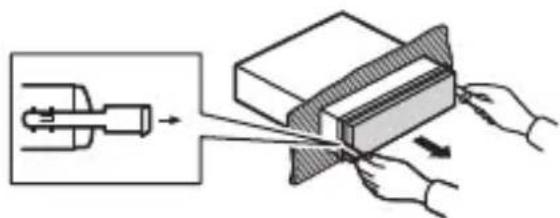 PIONEER DEHS3000BT - Entfernen des (mit dem mitgelieferten Montagerahmen eingebauten) Geräts - 2