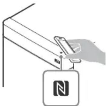 SONY HTRT4 - Placez le périphérique mobile pres de la N-Mark situé sur le Caisson de graves jusqu'à ce que le périphérique mobile vibre. - 1