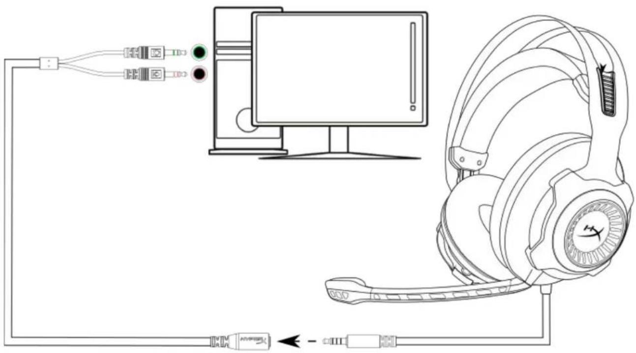 HYPERX Cloud Revolver S - Usage (PC) with PC extension cable - 1
