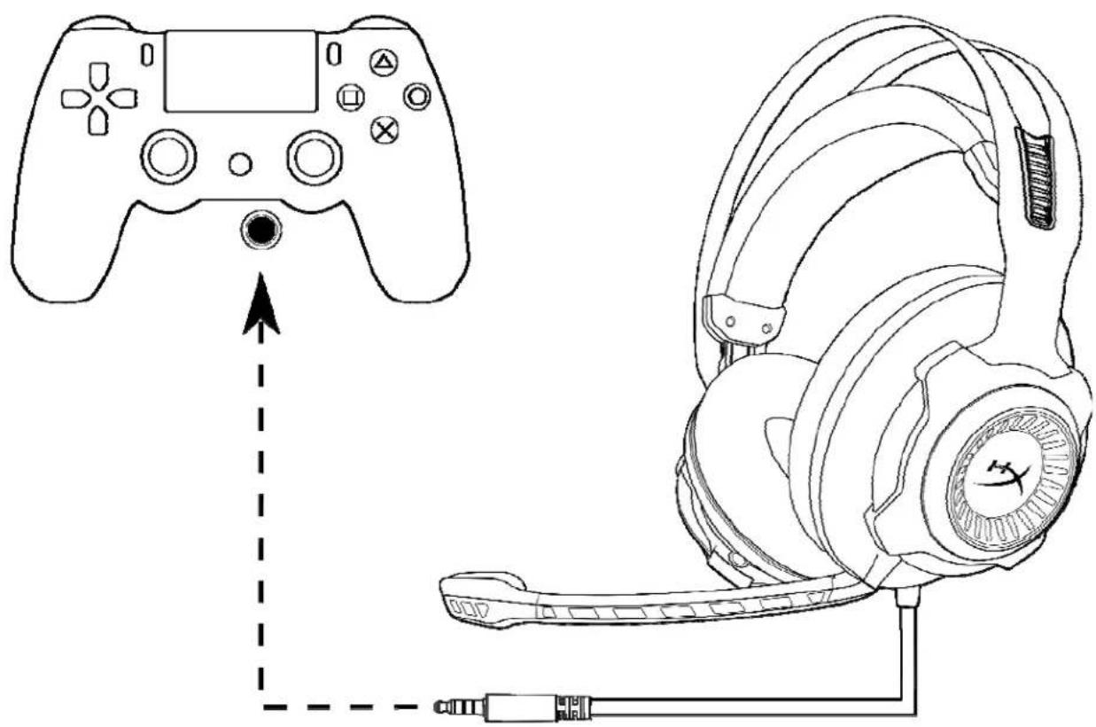 HYPERX Cloud Revolver S - การใช้งาน (PS4™ & PS4™ Pro) กับหัวเสียบตรง 3.5 มม. - 1