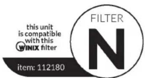 Winix NK305 - Aanschaf Winix-reservefilters: neem contact op met uwplaatselijke dealer - 1