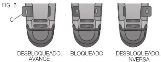 DEWALT DCH273 - Botón de control de avance y reversa (Fig. 2, 5) - 1