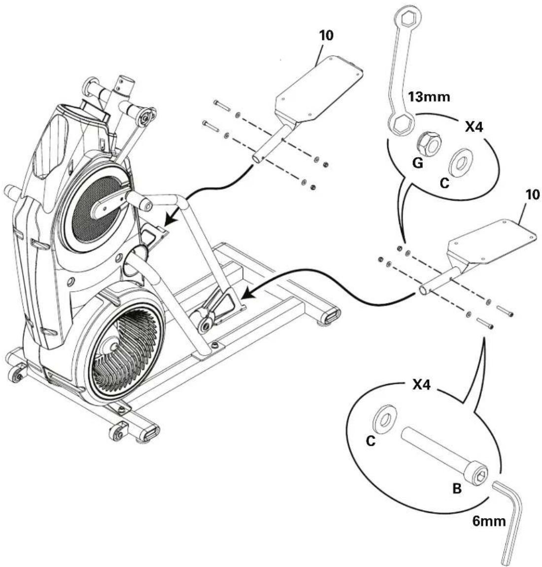 BOWFLEX Max Trainer M3 - Fixez les pédale sur le cadre - 2