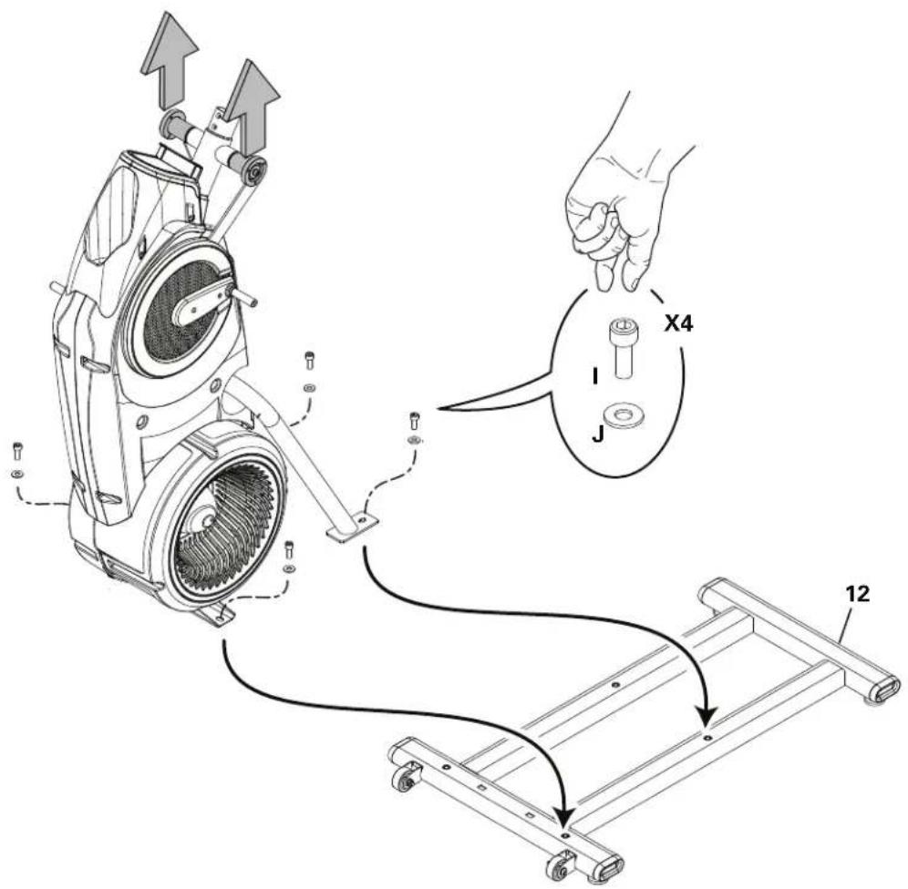 BOWFLEX Max Trainer M3 - Soulevez délicatement le châssis de la plaque de livraison et attachez-y le stabilisateur - 2